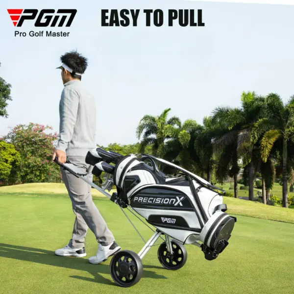 PGM Two-wheel Golf Cart Golf Course Smooth and silent wheels Multifunctional Panel Foldable Push-pull Golf Cart QC002 - Image 2