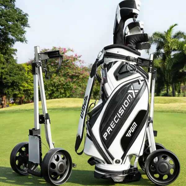 PGM Two-wheel Golf Cart Golf Course Smooth and silent wheels Multifunctional Panel Foldable Push-pull Golf Cart QC002 - Image 6