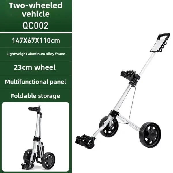 PGM Two-wheel Golf Cart Golf Course Smooth and silent wheels Multifunctional Panel Foldable Push-pull Golf Cart QC002 - Image 7