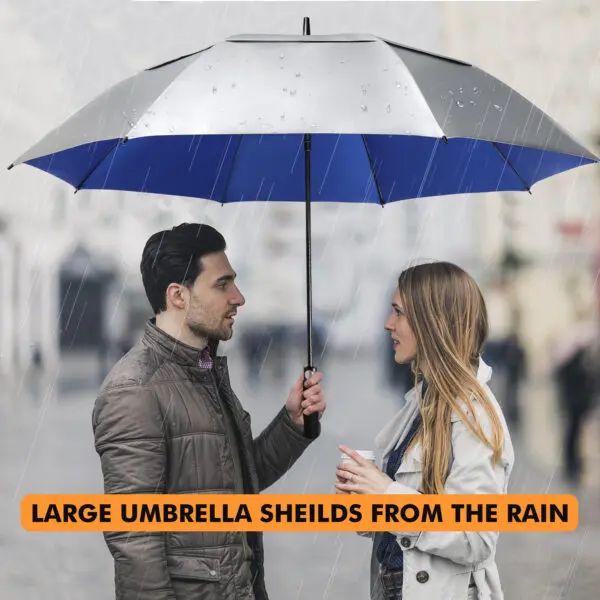 Ninemax 62 Inch Golf Umbrella UV Sun Protection Large Umbrellas Double Vented Canopy Auto Open Stick Umbrellas for Men and Women - Image 6