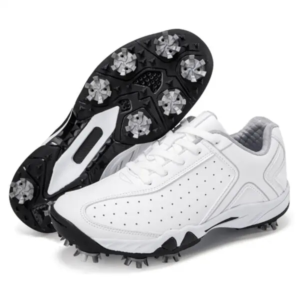 Men's Golf Shoes Waterproof Leather Golfer Sports Shoes Comfortable Anti Slip Golf Sneakers Fitness Walking Golfing Shoes