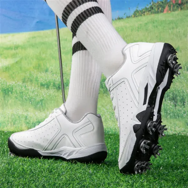 Men's Golf Shoes Waterproof Leather Golfer Sports Shoes Comfortable Anti Slip Golf Sneakers Fitness Walking Golfing Shoes - Image 4