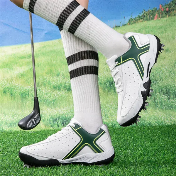 Men's Golf Shoes Waterproof Leather Golfer Sports Shoes Comfortable Anti Slip Golf Sneakers Fitness Walking Golfing Shoes - Image 5