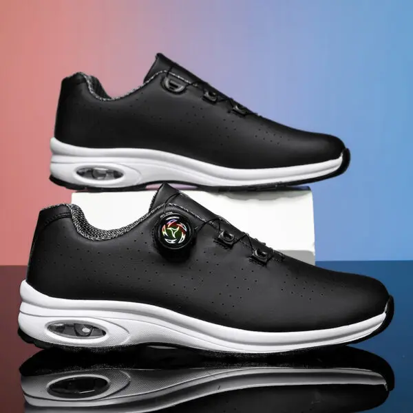 Golf Shoes Air Cushion Men Sports Running Shoes Breathable Lightweight Comfortable Athletic Nonskid Rotating Button Sneakers - Image 2