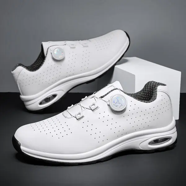 Golf Shoes Air Cushion Men Sports Running Shoes Breathable Lightweight Comfortable Athletic Nonskid Rotating Button Sneakers - Image 3