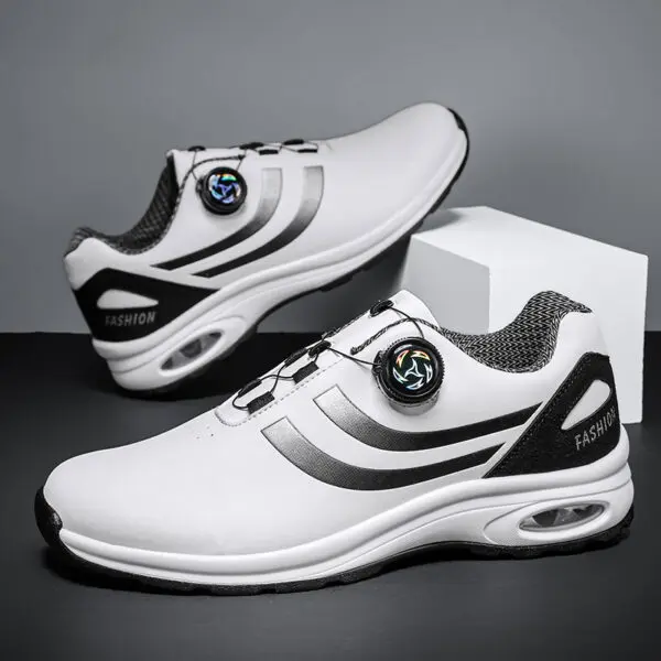 Golf Shoes Air Cushion Men Sports Running Shoes Breathable Lightweight Comfortable Athletic Nonskid Rotating Button Sneakers - Image 7