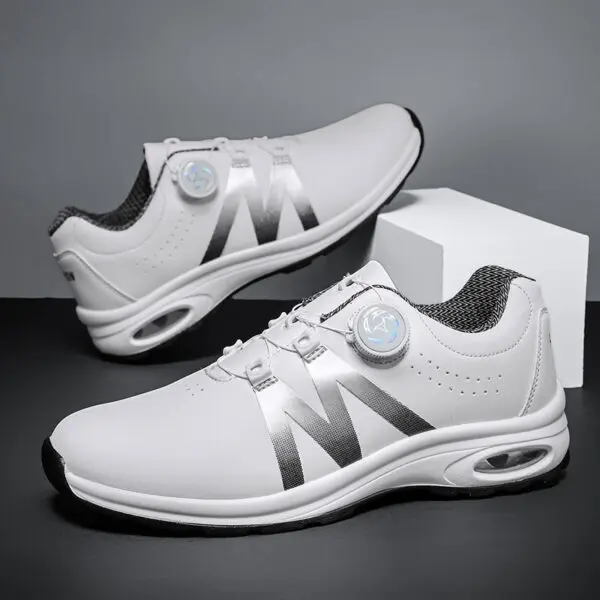 Golf Shoes Air Cushion Men Sports Running Shoes Breathable Lightweight Comfortable Athletic Nonskid Rotating Button Sneakers - Image 9