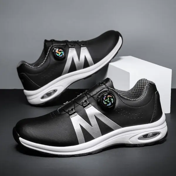Golf Shoes Air Cushion Men Sports Running Shoes Breathable Lightweight Comfortable Athletic Nonskid Rotating Button Sneakers - Image 10