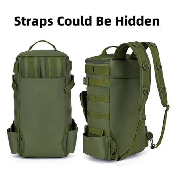 Tactical Fishing Backpack Tackle Bag with Rod Holders Fish Equipment Storage Molle Camping Hiking Outdoor Multifunctional Bag - Image 5