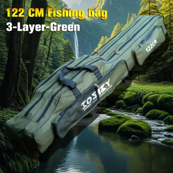 Fishing Rod bag 122/152/182CM 3 Layer Fishing backpack Outdoor Tackle Fishing bag Oxford Bag for fishing accessories equipment - Image 2