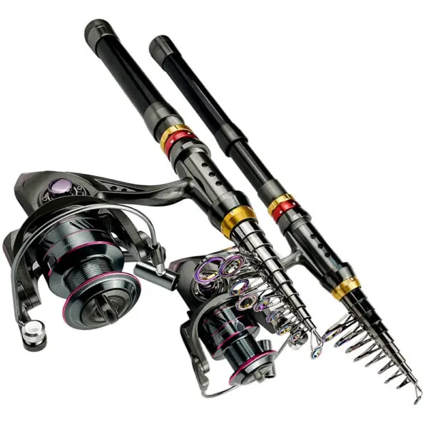 1.8-3.6m Carbon Fiber Fishing Rod And Reel Combo Super Hard Telescopic Fishing Pole Spinning Reel Kit Max Resistance 3-8kg Pesca - Image 2
