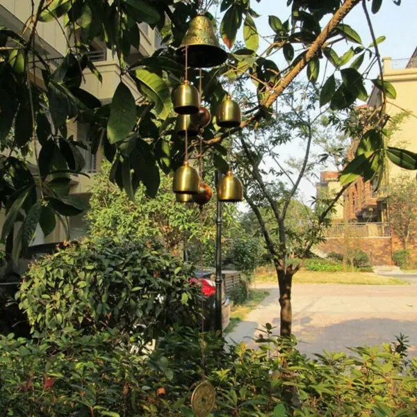 6 Copper Bells Outdoor Metal Wind Chimes Yard Garden Hanging Ornament Decor - Image 3
