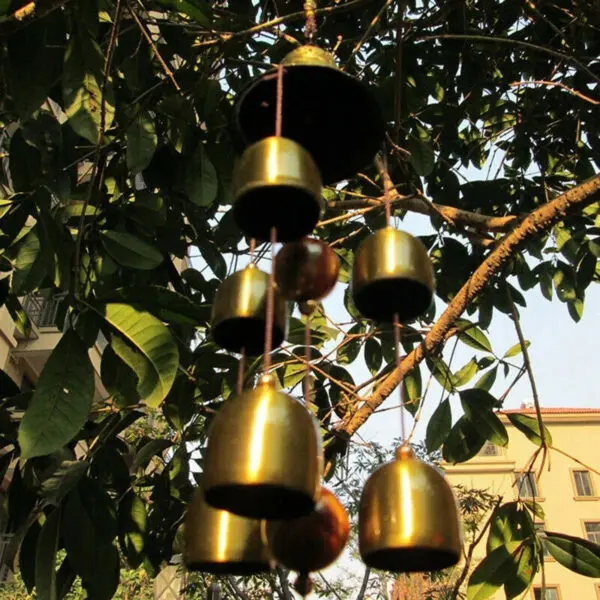 6 Copper Bells Outdoor Metal Wind Chimes Yard Garden Hanging Ornament Decor - Image 5