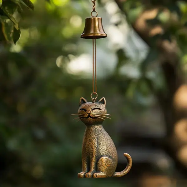 Handmade Retro Cat Wind Chime Hanging Car Charm Garden Charm Decorations Crafts Wind Chimes Metal Bells - Image 8