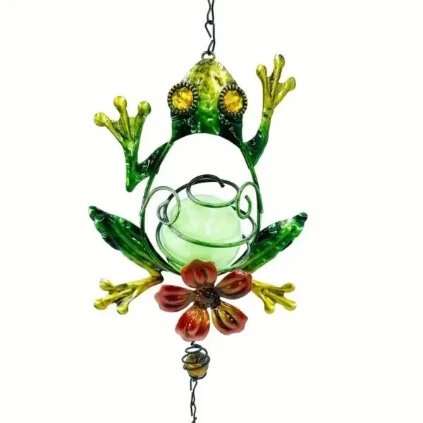 1pc Luminous Metal Wind Chime Pendant Hanging Creative Peacock Frog Parrot Wind Chime Home Garden Decoration Yard Pendant - Image 5