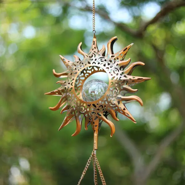 Solar Wind Chimes Outdoor Glowing Crackle Glass LED Unique Metal Tubes Wind Bells for Outside decorate Waterproof Chimes Gift - Image 4