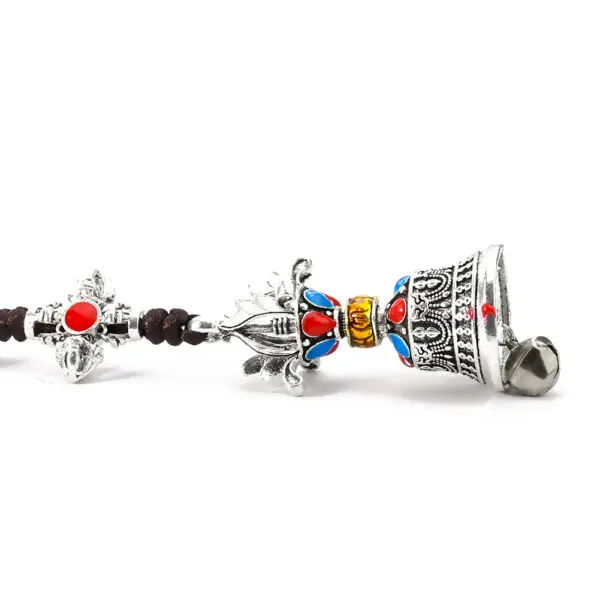 Tibetan Buddhism Vajra Prayer Flags Bell Mantra Prayer Wheel Chinese Knot Metal Pendant Wind Chimes Belief Pray Meditation Decor - Image 3