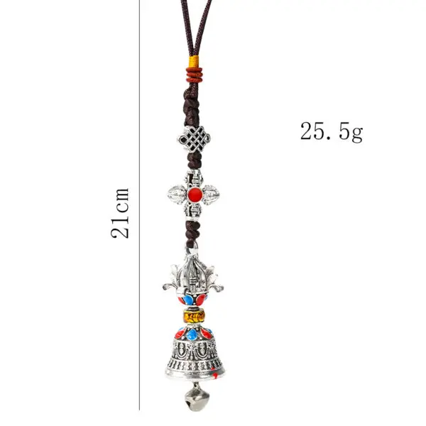 Tibetan Buddhism Vajra Prayer Flags Bell Mantra Prayer Wheel Chinese Knot Metal Pendant Wind Chimes Belief Pray Meditation Decor - Image 6