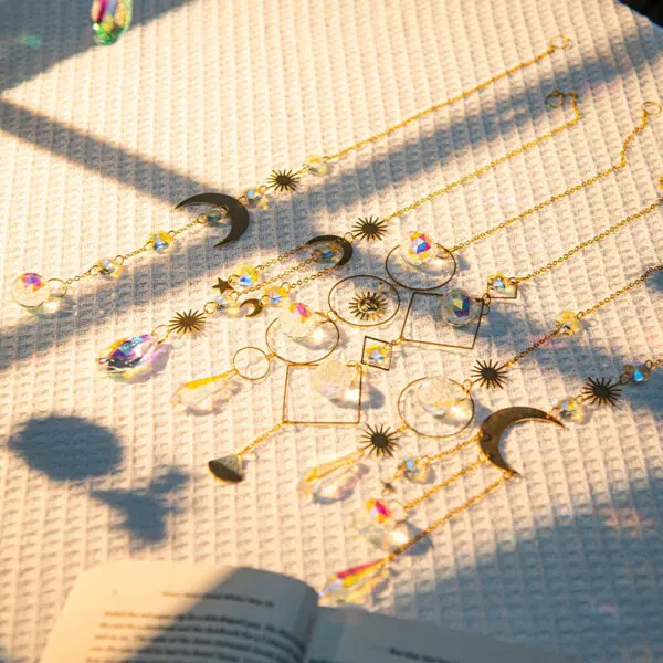 Crystal Suncatcher Crystal Wind Chimes Garden Rainbow Sun Catcher Garden Hanging Pendant Window Wind Music Home Garden Decor - Image 2