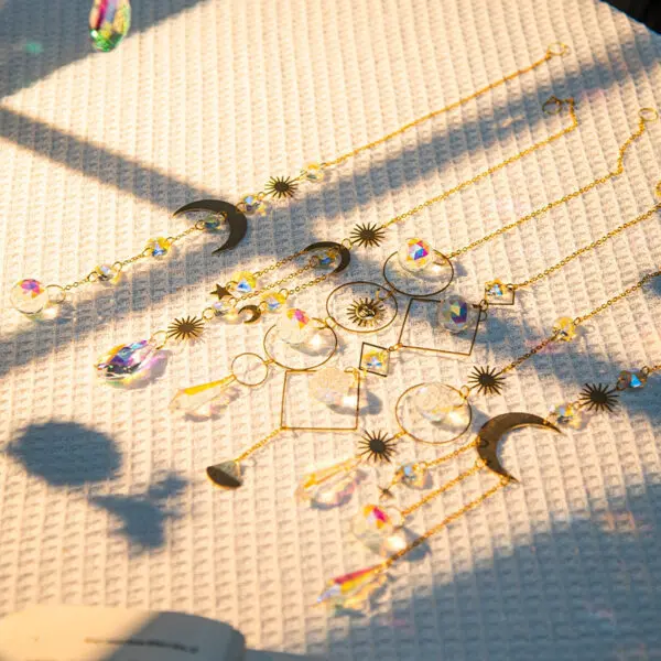 Crystal Suncatcher Crystal Wind Chimes Garden Rainbow Sun Catcher Garden Hanging Pendant Window Wind Music Home Garden Decor - Image 4