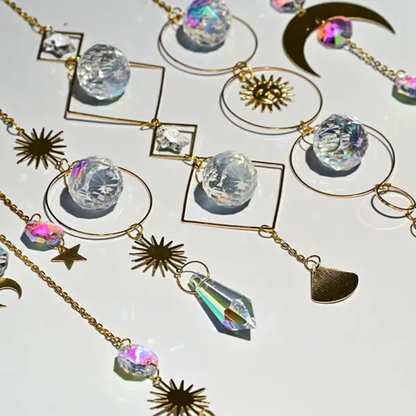 Crystal Suncatcher Crystal Wind Chimes Garden Rainbow Sun Catcher Garden Hanging Pendant Window Wind Music Home Garden Decor - Image 5