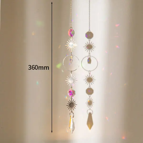Crystal Suncatcher Crystal Wind Chimes Garden Rainbow Sun Catcher Garden Hanging Pendant Window Wind Music Home Garden Decor - Image 7