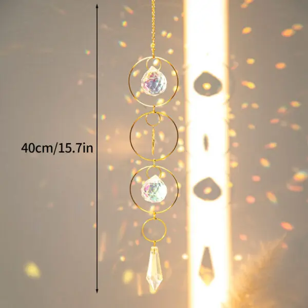 Crystal Suncatcher Crystal Wind Chimes Garden Rainbow Sun Catcher Garden Hanging Pendant Window Wind Music Home Garden Decor - Image 8