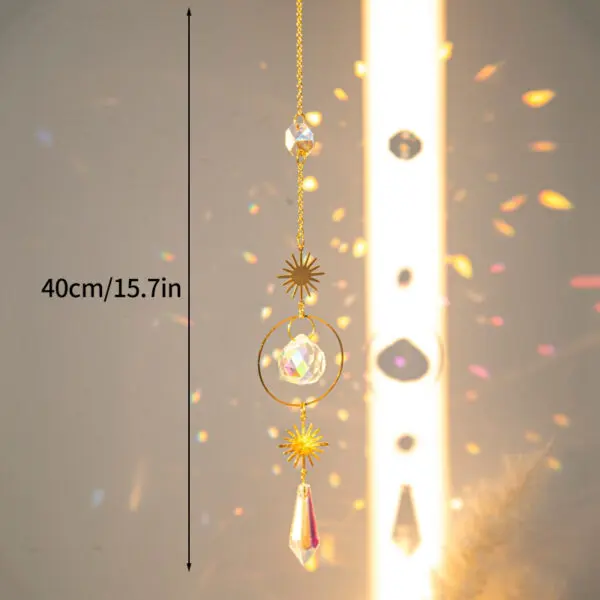 Crystal Suncatcher Crystal Wind Chimes Garden Rainbow Sun Catcher Garden Hanging Pendant Window Wind Music Home Garden Decor - Image 9