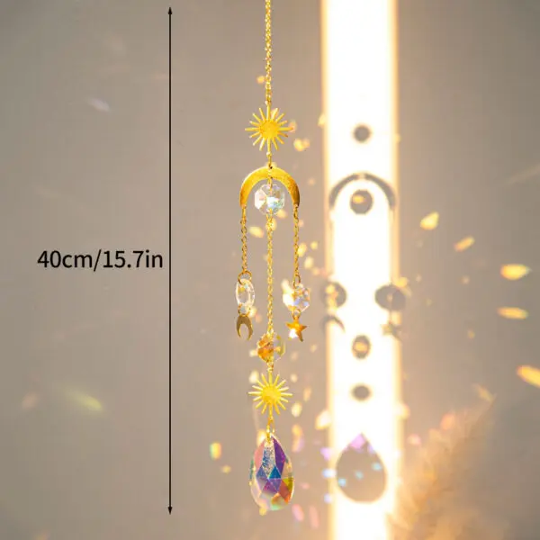 Crystal Suncatcher Crystal Wind Chimes Garden Rainbow Sun Catcher Garden Hanging Pendant Window Wind Music Home Garden Decor - Image 12
