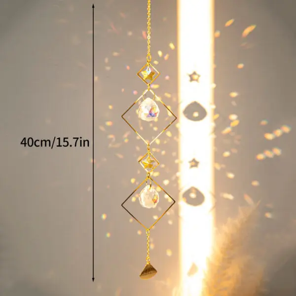 Crystal Suncatcher Crystal Wind Chimes Garden Rainbow Sun Catcher Garden Hanging Pendant Window Wind Music Home Garden Decor - Image 13