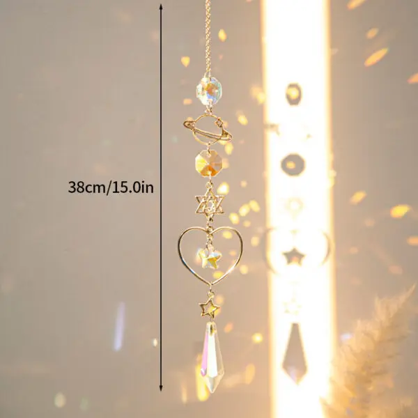 Crystal Suncatcher Crystal Wind Chimes Garden Rainbow Sun Catcher Garden Hanging Pendant Window Wind Music Home Garden Decor - Image 14
