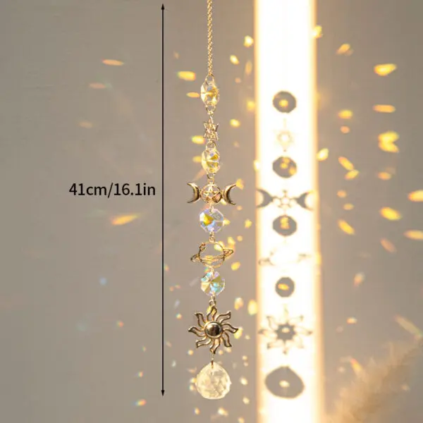 Crystal Suncatcher Crystal Wind Chimes Garden Rainbow Sun Catcher Garden Hanging Pendant Window Wind Music Home Garden Decor - Image 15