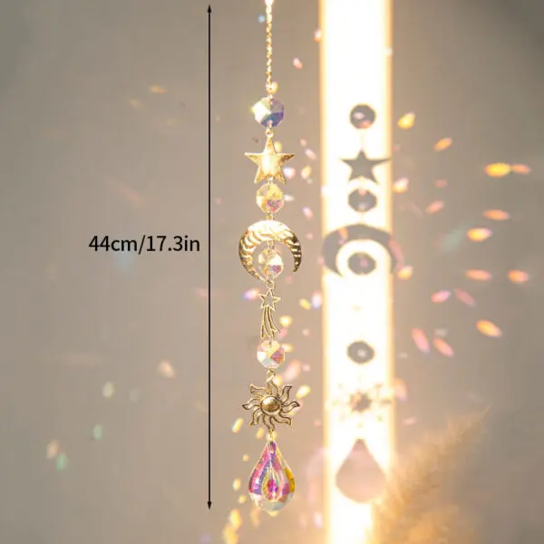 Crystal Suncatcher Crystal Wind Chimes Garden Rainbow Sun Catcher Garden Hanging Pendant Window Wind Music Home Garden Decor - Image 17