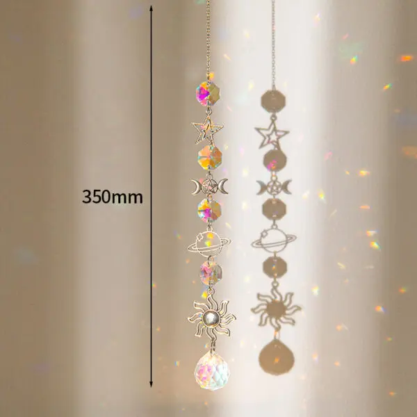 Crystal Suncatcher Crystal Wind Chimes Garden Rainbow Sun Catcher Garden Hanging Pendant Window Wind Music Home Garden Decor - Image 25