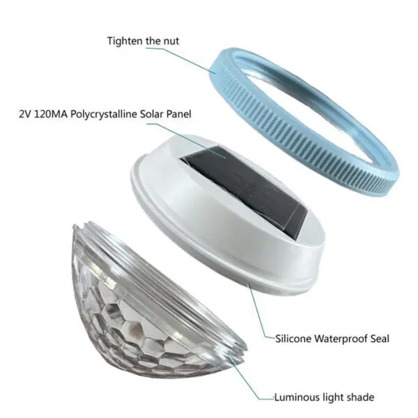 Solar Floating Pool Light Rechargeable Lamp With Panel Outdoor Led Lamps For Outdoors Christmas Decoration Color Changing Garden - Image 4