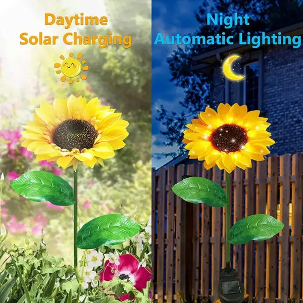 LED Solar Sunflower Outdoor Lawn Light IP65 Waterproof Pathway Yard Wedding Holiday Garden Decoration Solar Flowers Lamp - Image 3