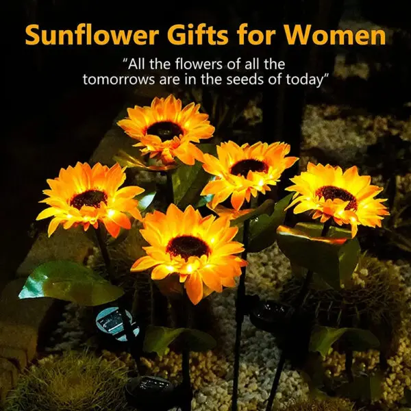 LED Solar Sunflower Outdoor Lawn Light IP65 Waterproof Pathway Yard Wedding Holiday Garden Decoration Solar Flowers Lamp - Image 5
