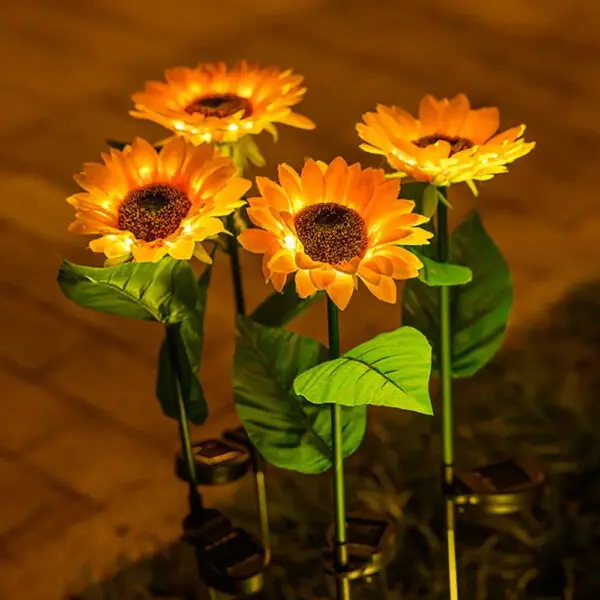 LED Solar Sunflower Outdoor Lawn Light IP65 Waterproof Pathway Yard Wedding Holiday Garden Decoration Solar Flowers Lamp - Image 6