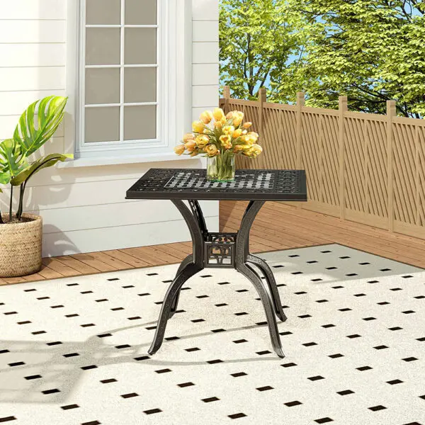 Outdoor dining table and chair set 3-piece set Garden terrace table and chairs Cast aluminum Balcony table and chairs Lawn - Image 2