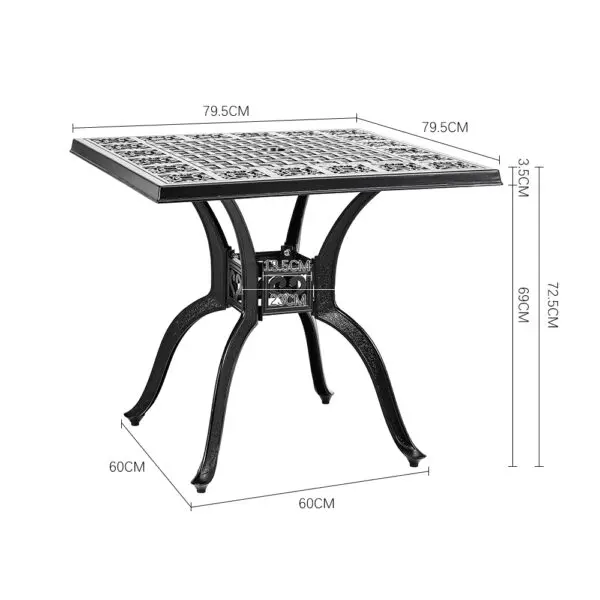 Outdoor dining table and chair set 3-piece set Garden terrace table and chairs Cast aluminum Balcony table and chairs Lawn - Image 7