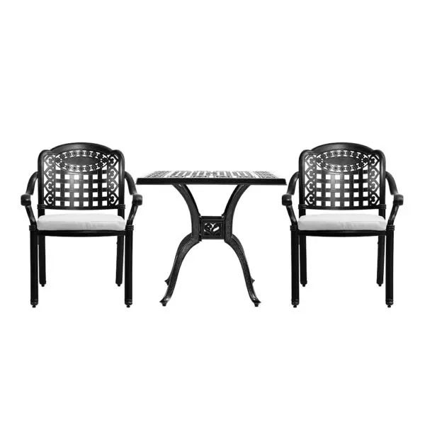 Outdoor dining table and chair set 3-piece set Garden terrace table and chairs Cast aluminum Balcony table and chairs Lawn - Image 9