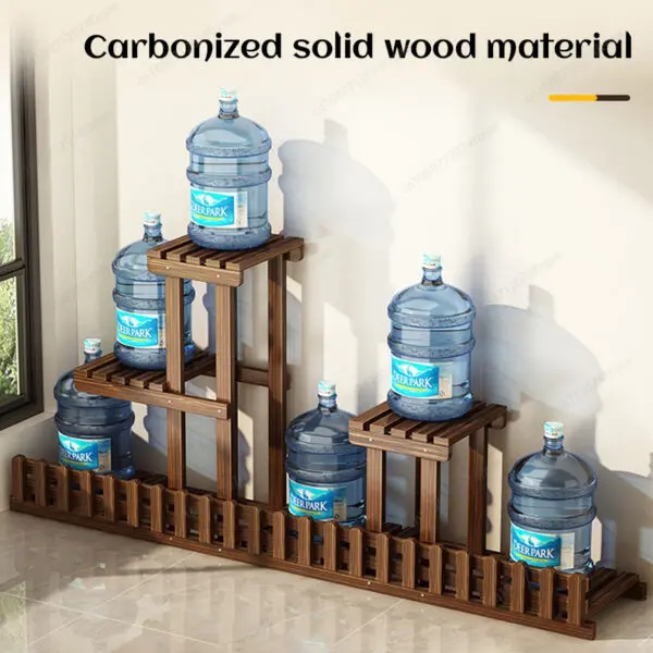 Balcony Courtyard Floor-standing Plant Display Stand Garden Plant Placement Storage Wooden Shelf Multi-purpose Flower Rack - Image 4
