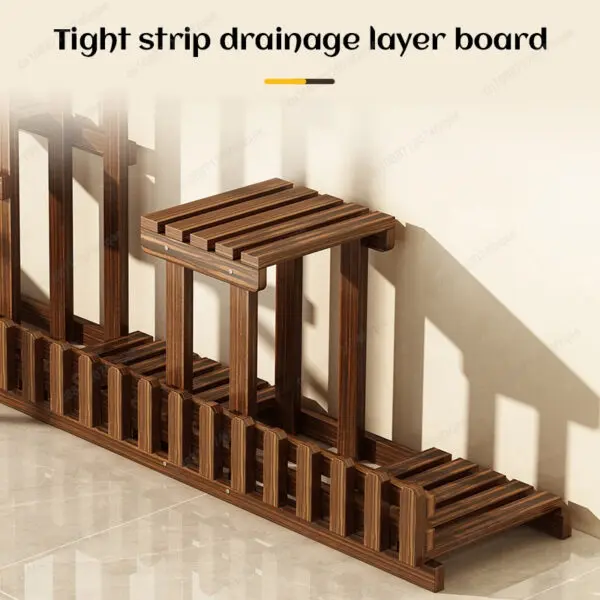 Balcony Courtyard Floor-standing Plant Display Stand Garden Plant Placement Storage Wooden Shelf Multi-purpose Flower Rack - Image 5