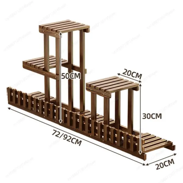Balcony Courtyard Floor-standing Plant Display Stand Garden Plant Placement Storage Wooden Shelf Multi-purpose Flower Rack - Image 6