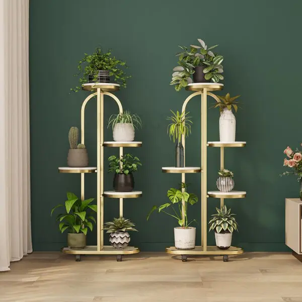 Plant Stand and Flower Stand 4/5 Tier Flower Shelf Planter Rack Storage Organizer Display Indoor Garden Balcony With Wheels