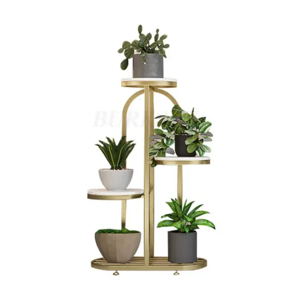 Plant Stand and Flower Stand 4/5 Tier Flower Shelf Planter Rack Storage Organizer Display Indoor Garden Balcony With Wheels - Image 6