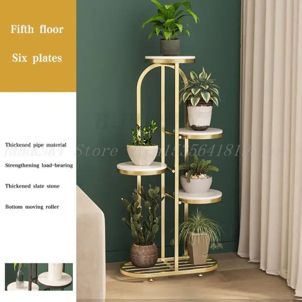 Plant Stand and Flower Stand 4/5 Tier Flower Shelf Planter Rack Storage Organizer Display Indoor Garden Balcony With Wheels - Image 9