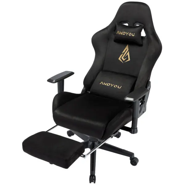 Andyou Gaming Chair, Computer Chair with Footrest, Headrest, Lumbar Support, Height Adjustable Ergonomic PC Chair - Image 7
