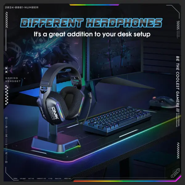ONIKUMA GT808 2.4GHz Wireless Gaming Headset Noise Cancelling Earphone Headset For PS5 PS4 PC Mac Gaming Headphones With Mic RGB - Image 4
