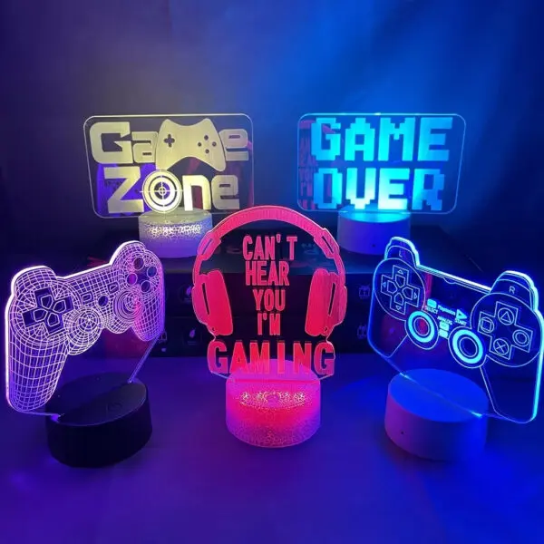 3D LED Gaming Setup RGB Lamp USB Powered Gaming Room Children's Lamp Bedroom Night Lights LED Table Lamp Indoor Lighting Gifts - Image 2